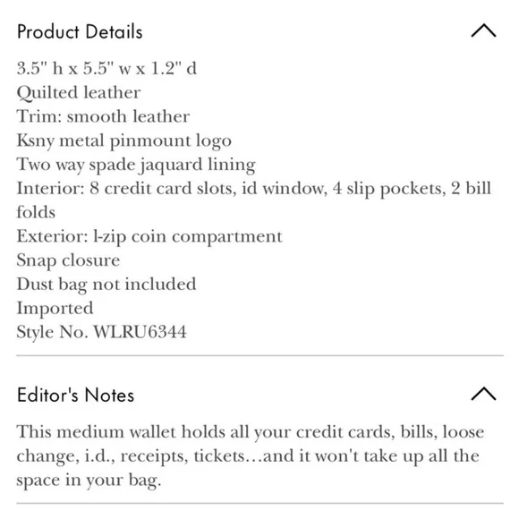 Kate Spade Quilted Bifold Wallet - Picture 5 of 5